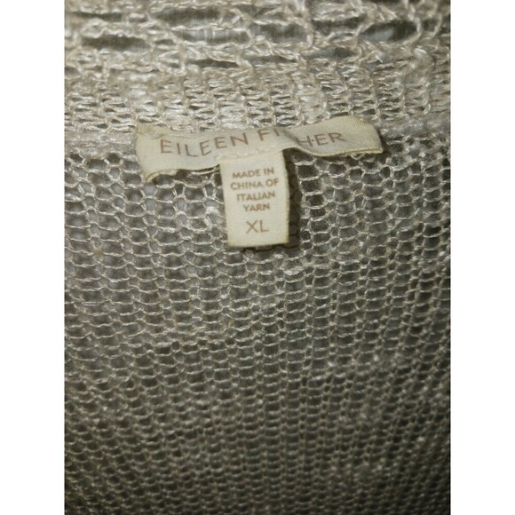 EILEEN FISHER Cardigan‎ Duster XL Women's Linen Blend Open Front Oatmeal Beige * - Picture 2 of 16
